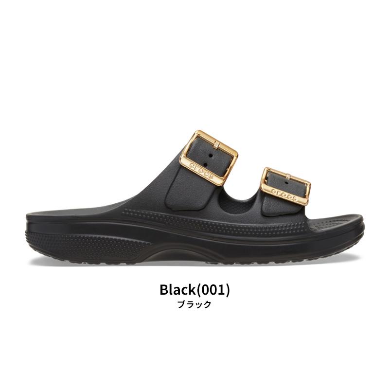 CROCS メタリックバックル サタデー サンダル 25㎝新品未使用　黒ゴールド crocs（クロックス） [B]クロックス レディース サンダル サタデー