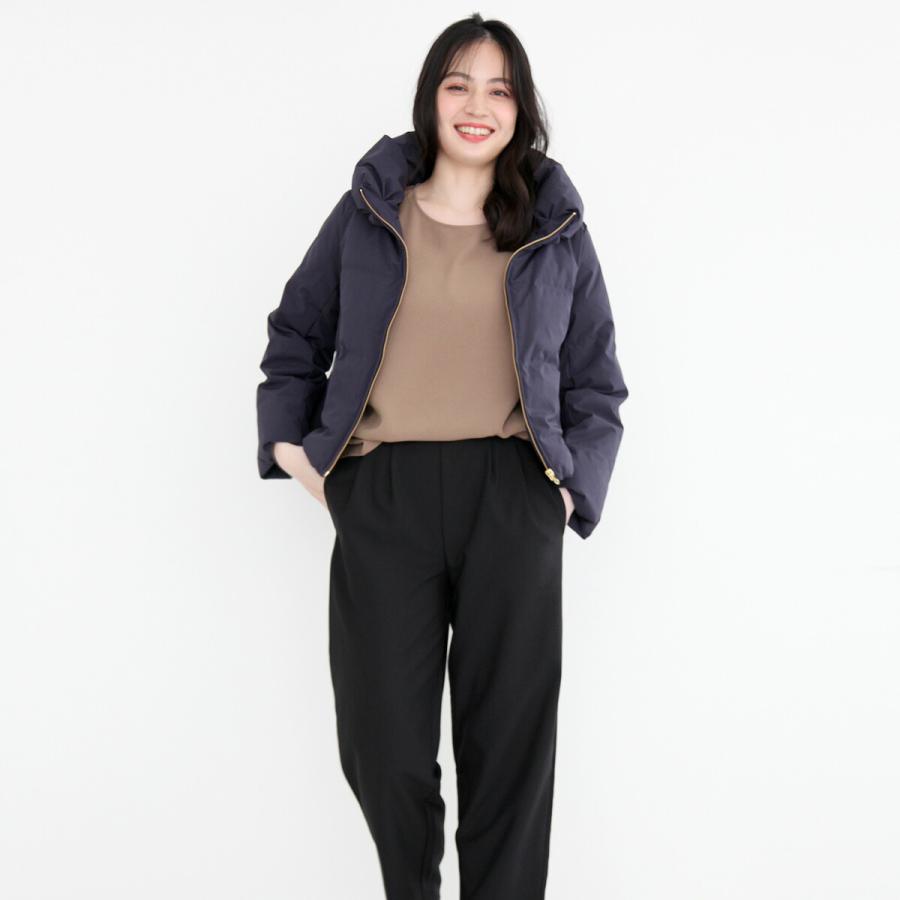 シームレス加工ショート丈ショールカラーダウンジャケット