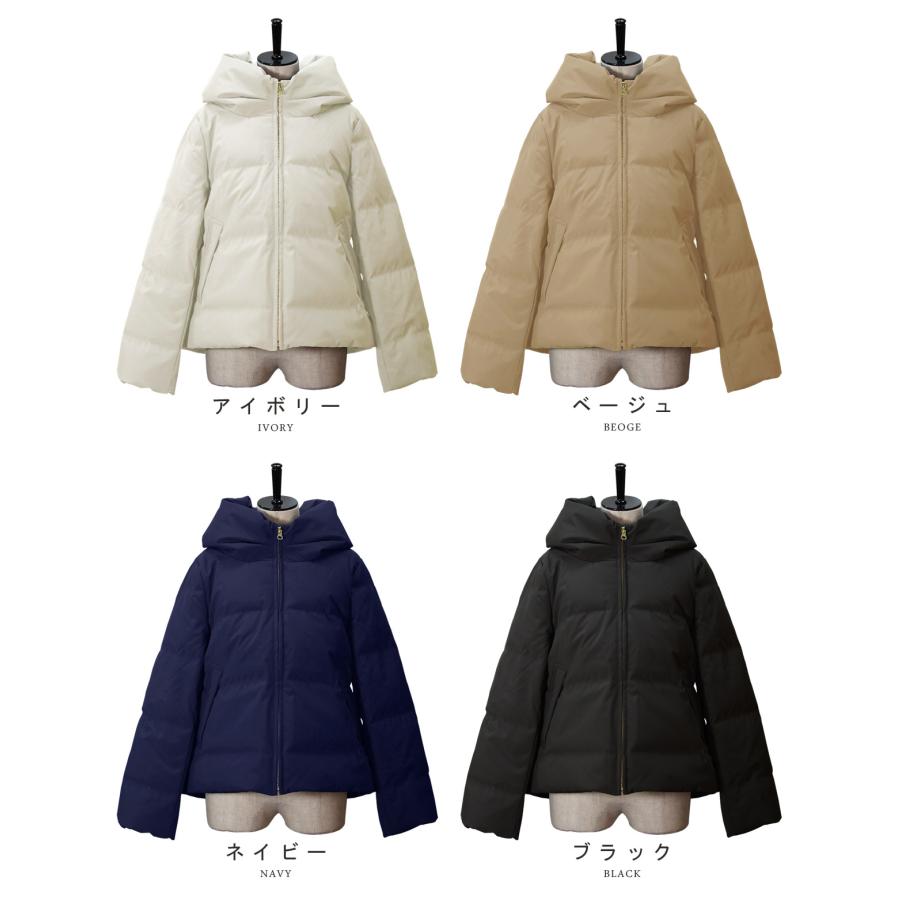 シームレス加工ショート丈ショールカラーダウンジャケット : TEANY