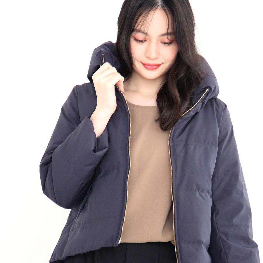 シームレス加工ショート丈ショールカラーダウンジャケット : TEANY