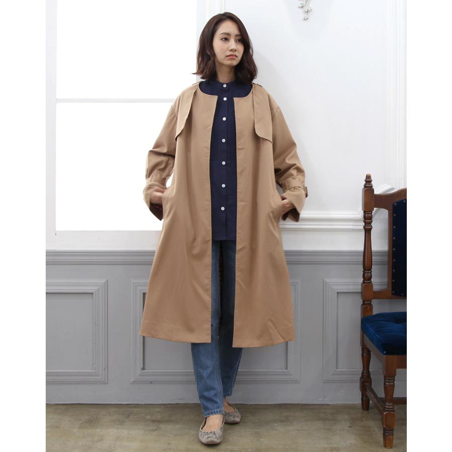 新品】Vigny フレアスリーブ スプリングコート ロング丈 新品】Vigny フレアスリーブ スプリングコート ロング丈