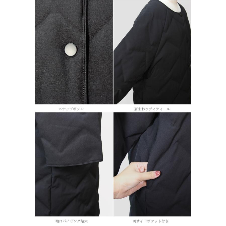 格子柄シームレスノーカラーダウンコート : TEANY - 通販 - Yahoo