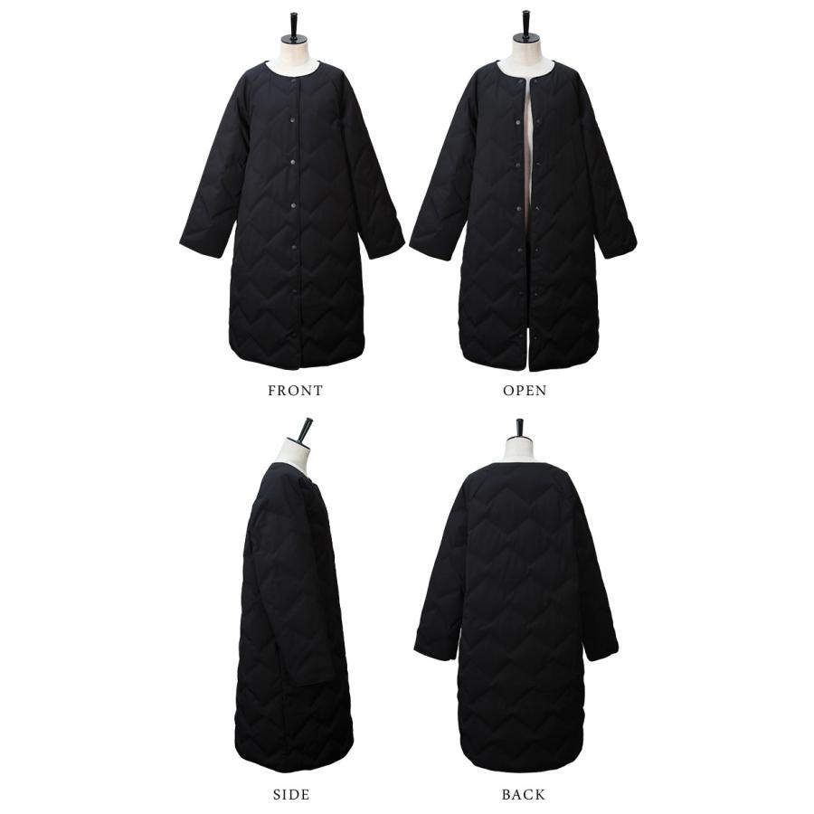 TEANY キルティング シームレス ノーカラー ダウンコート ブラック 格子柄シームレスノーカラーダウンコート : TEANY - 通販 - Yahoo