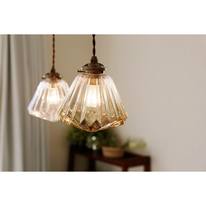 1灯 ペンダントライト Lorrez アンバー レトロ LED ガラス クラシック