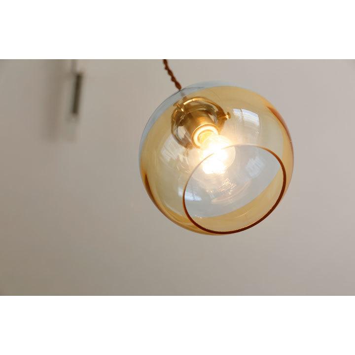 1灯 ペンダントライト Arvika ブルー × オレンジ LED電球 ガラス