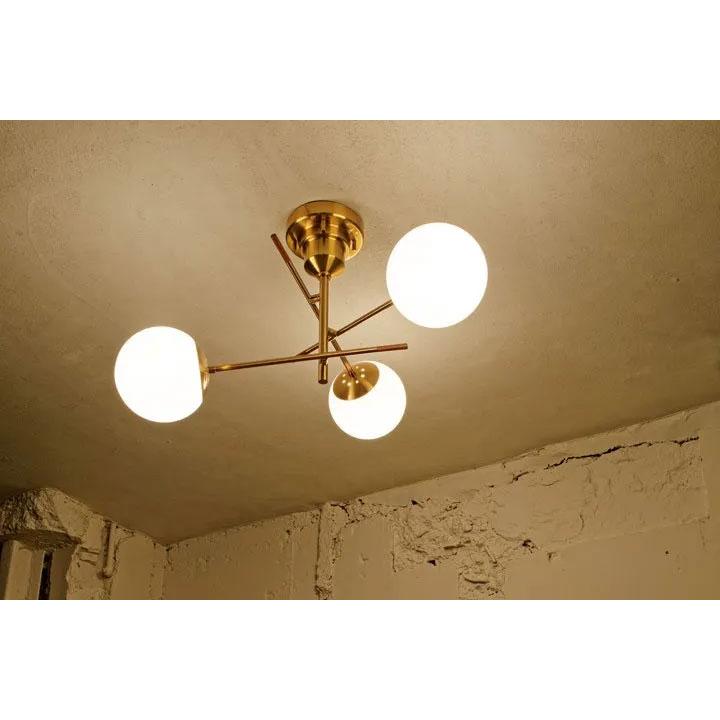 3灯 シーリングライト Dritt ボール ガラス LED 照明器具 ゴールド