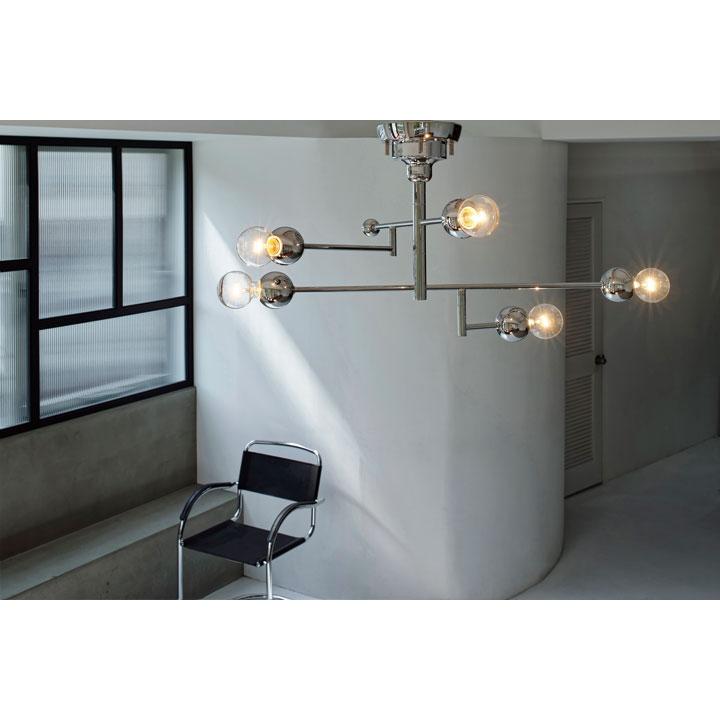 5灯 シーリングライト Plata シルバー LED 照明器具 大型 : デザイン 