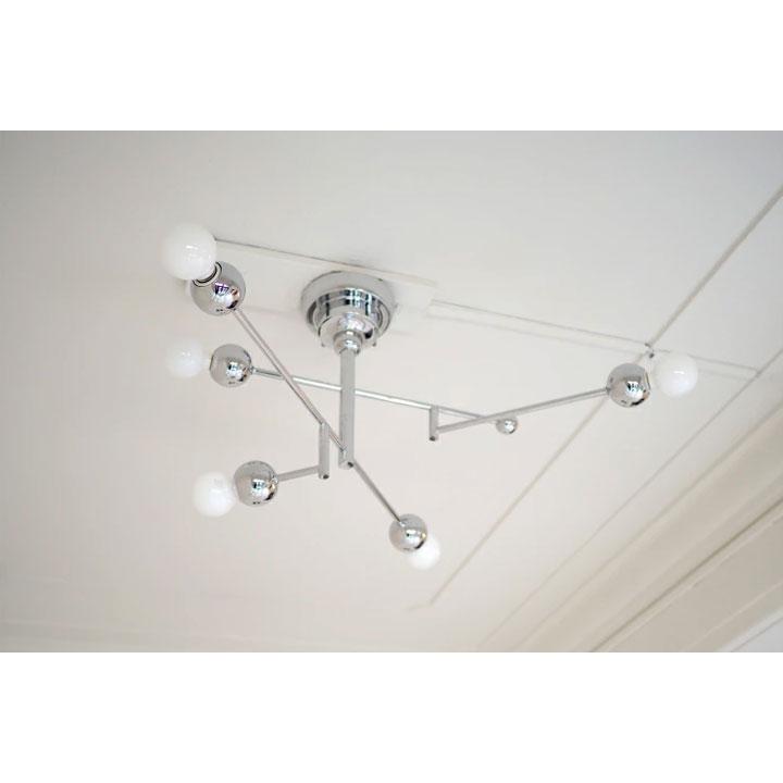 5灯 シーリングライト Plata シルバー LED 照明器具 大型 : デザイン 