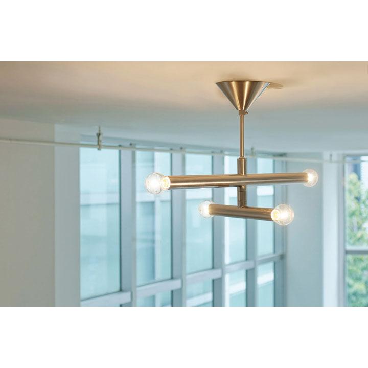 4灯 シーリングライト Fonction シルバー 照明器具 LED インダストリアルの画像