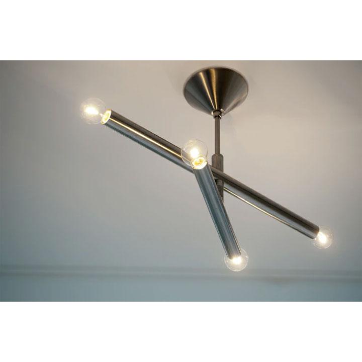 4灯 シーリングライト Fonction シルバー 照明器具 LED インダストリアルの画像