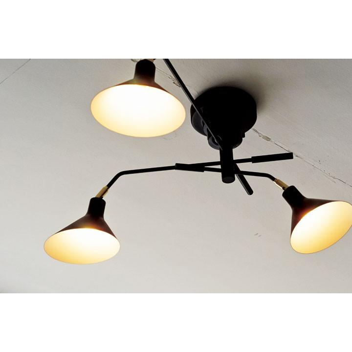3灯 シーリングライト Ronne ブラック リモコン付き LED電球