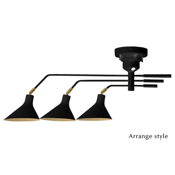 3灯 シーリングライト Ronne ブラック リモコン付き LED電球