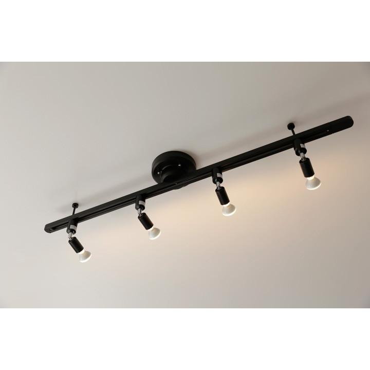 4灯 スポットライト SPOTS ブラック 直付け ダクトレール