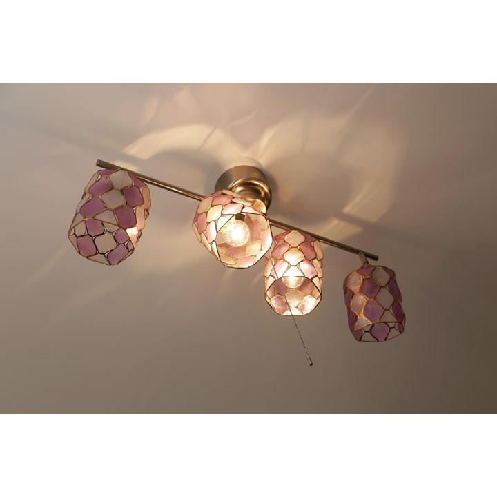 4灯 スポットライト CRINUM パープル カピス貝 シェル LED : デザイン