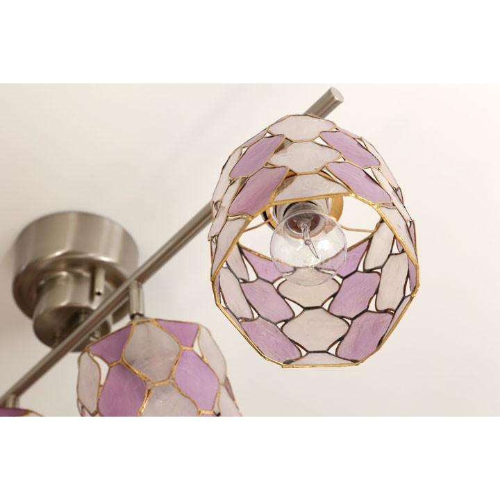 スポットライト❤️カピス貝❤️パープル 4灯 南国 シェルライト 4灯 スポットライト CRINUM パープル カピス貝 シェル LED : デザイン