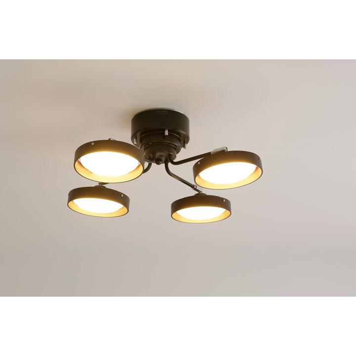 LED 4灯 シーリングライト Planet ブラウン リモコン付き 照明