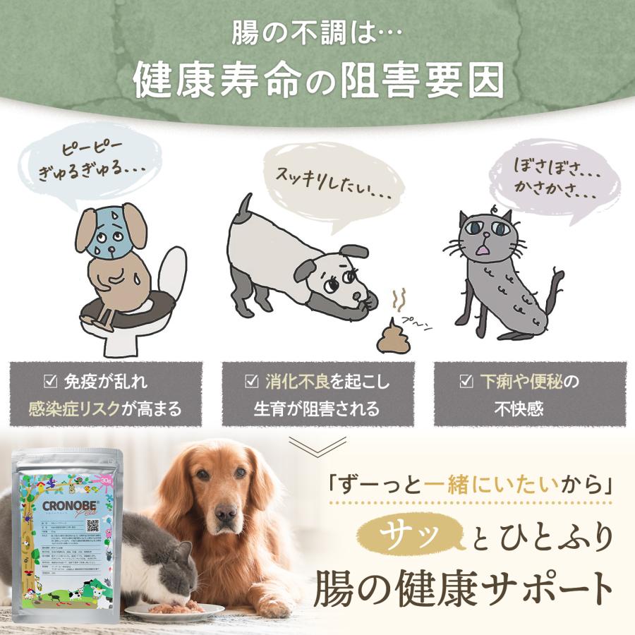 犬 猫 乳酸菌 サプリメント 食物繊維 プロバイオティクス 善玉菌 【米ぬか腸活パウダー】クロノーブペッツ 30g(小型犬30日分)【獣医師利用】｜cronobe-chokatsu｜04