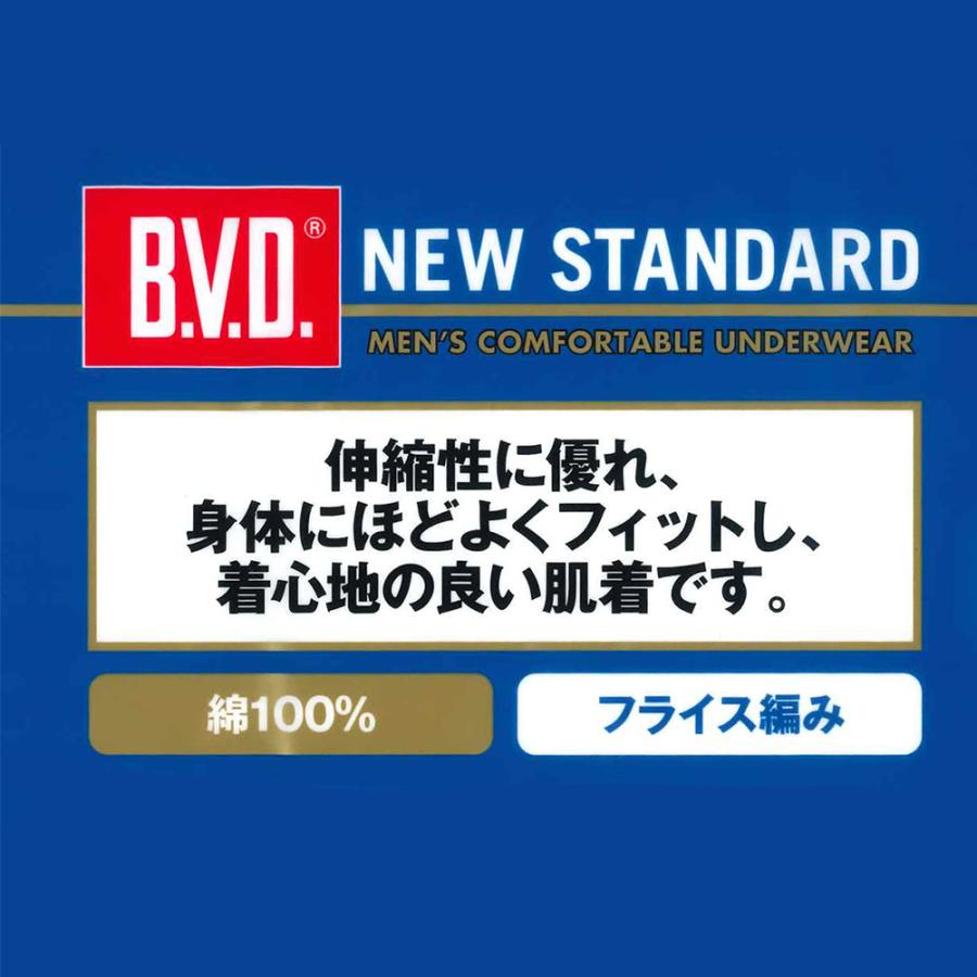 B.V.D. NEW STANDARD フライス編み U首Tシャツ 2枚組 M,L,LL｜croota｜03