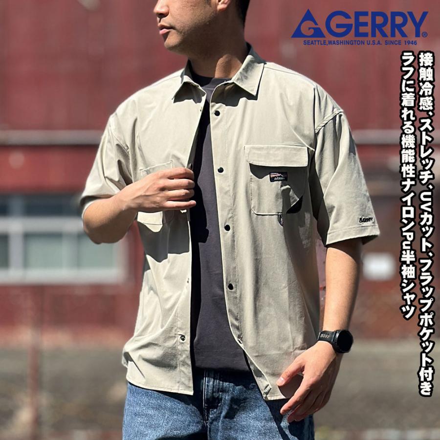 GERRY（ジェリー） メンズ 半袖シャツ 接触冷感 ナイロン 撥水 UV