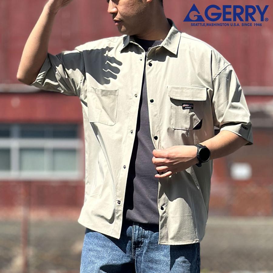 GERRY（ジェリー） メンズ 半袖シャツ 接触冷感 ナイロン 撥水 UV