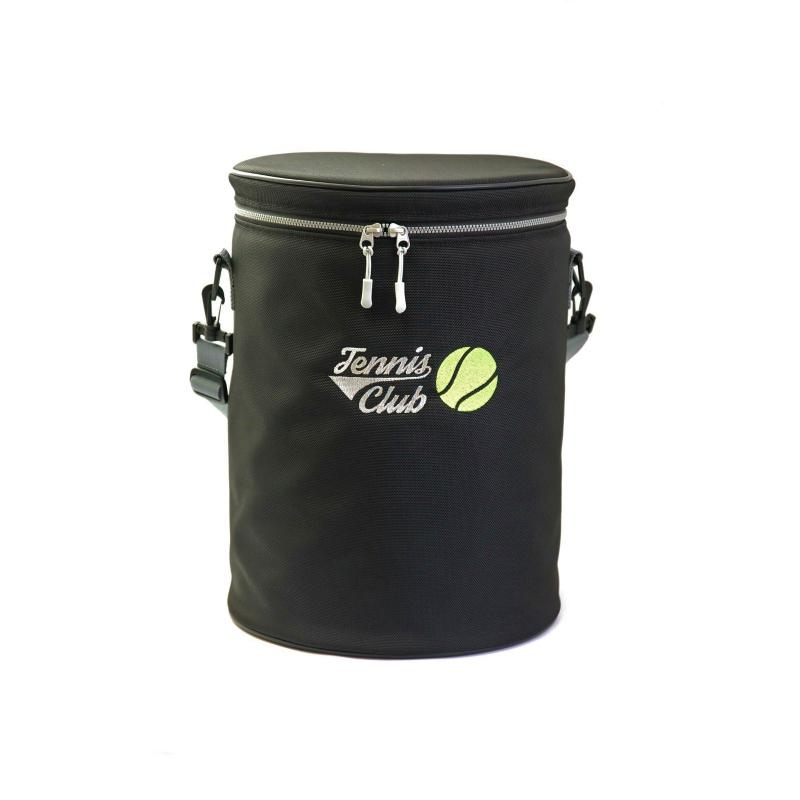 テニスボールバッグ 芯材付き自立バケツ型 肩掛けショルダー付き