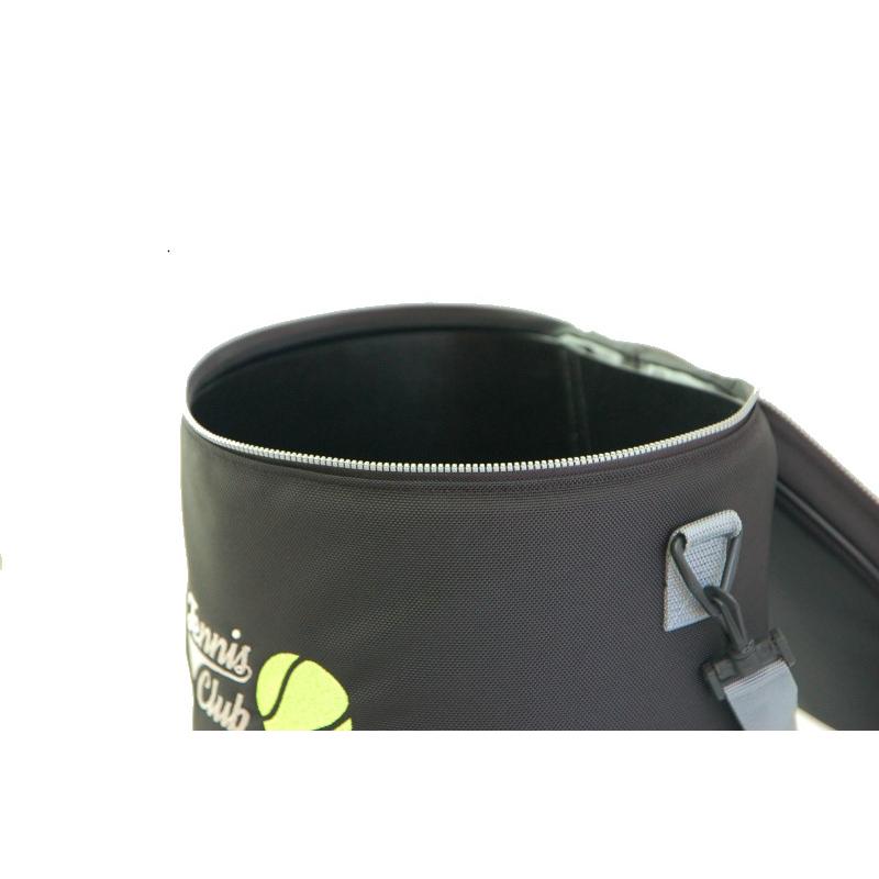 テニスボールバッグ 芯材付き自立バケツ型 肩掛けショルダー付き