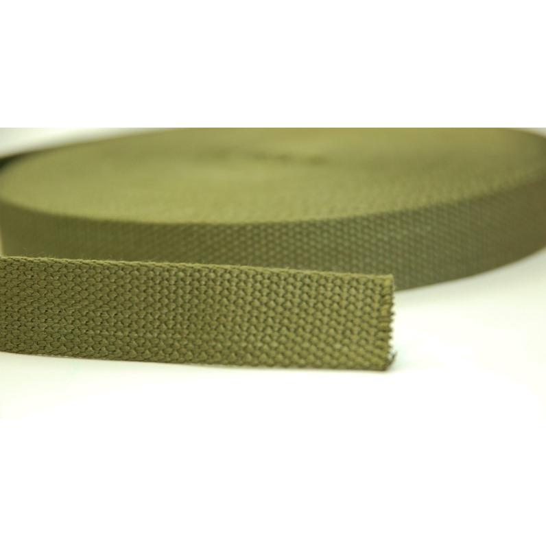 ビニロンベルト オリーブドラブ（OD）色 25mm巾x2mm厚 1m単位