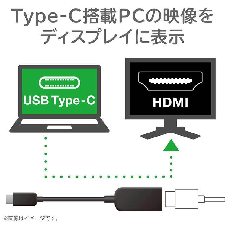 エレコム displayport HDMI USB type-c 変換 アダプタ 4k 2k 3840×2160   30hz 正規 認証 windows   mac 対応 ディスプレイ テレビ プロジェクター bk ELECOM｜cross-road｜02