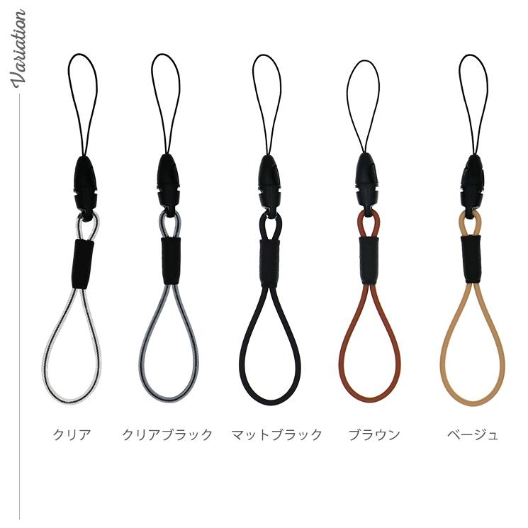 フィンガーストラップ 高品質 日本製 スマホリング クリア ブラック