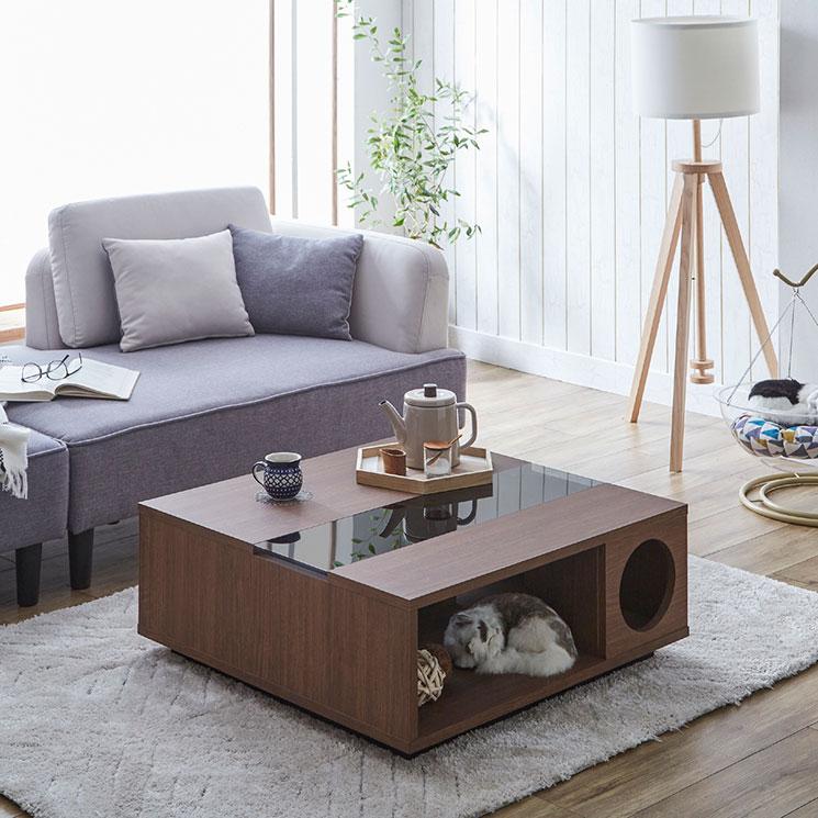 猫用家具 ローテーブル THE LOW TABLE / ネコ穴付き – KANADEMONO