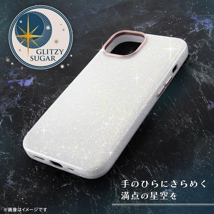 iPhone15 ケース キラキラ ラメ 塗装 ブラック 保護 スマホ カバー アイフォン アイホン オープンレザー GLITZY SUGAR 星空｜cross-road｜03