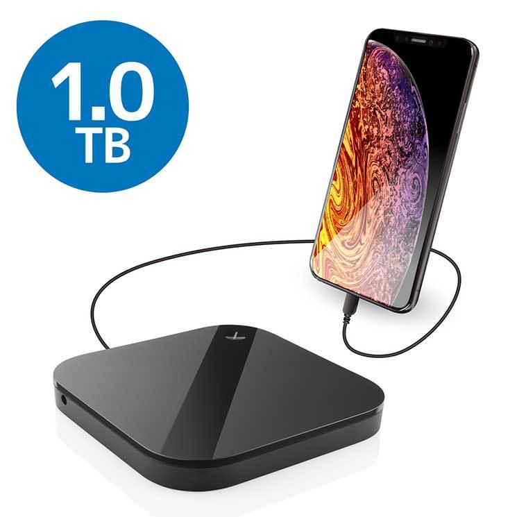 エレコム ポータブルハードディスク 1TB USB3.0 スマートフォン用 ELP-SHU010UBK スマートフォン用外付けバックアップハードディスク - ELP-SHU010UBK