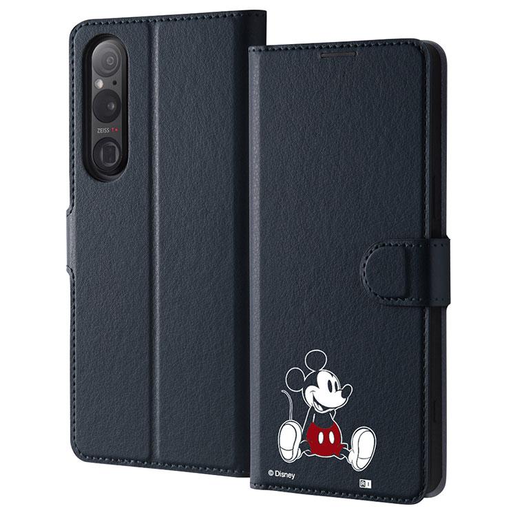 ingrem Xperia1V 手帳型ケース ディズニー ミッキー レザー PU