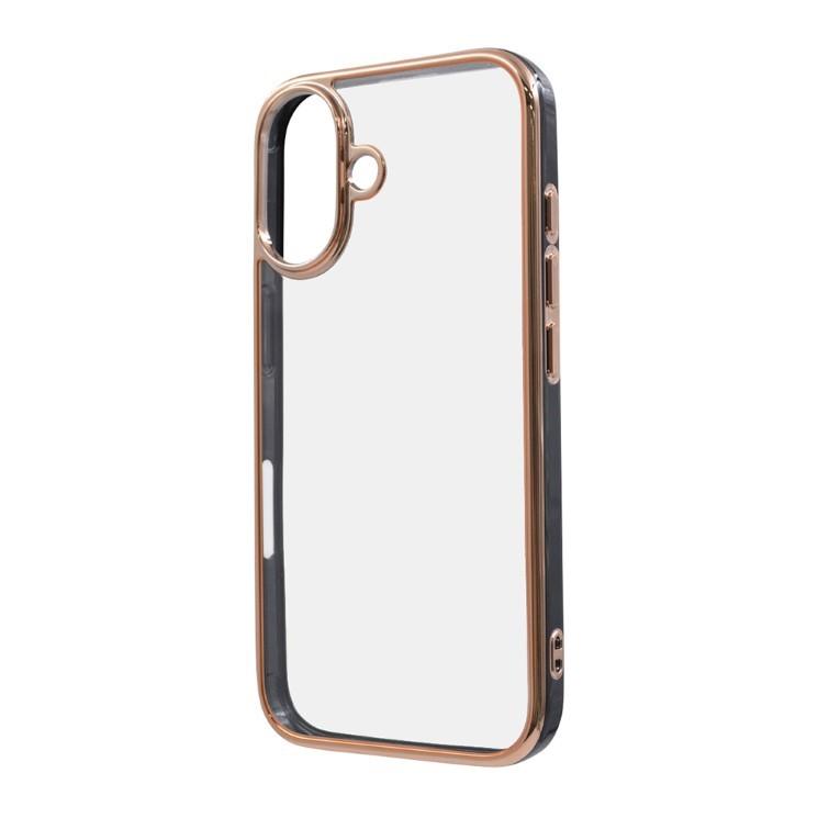 ingrem（イングレム） iPhone16 ケース クリア ブラック ゴールド