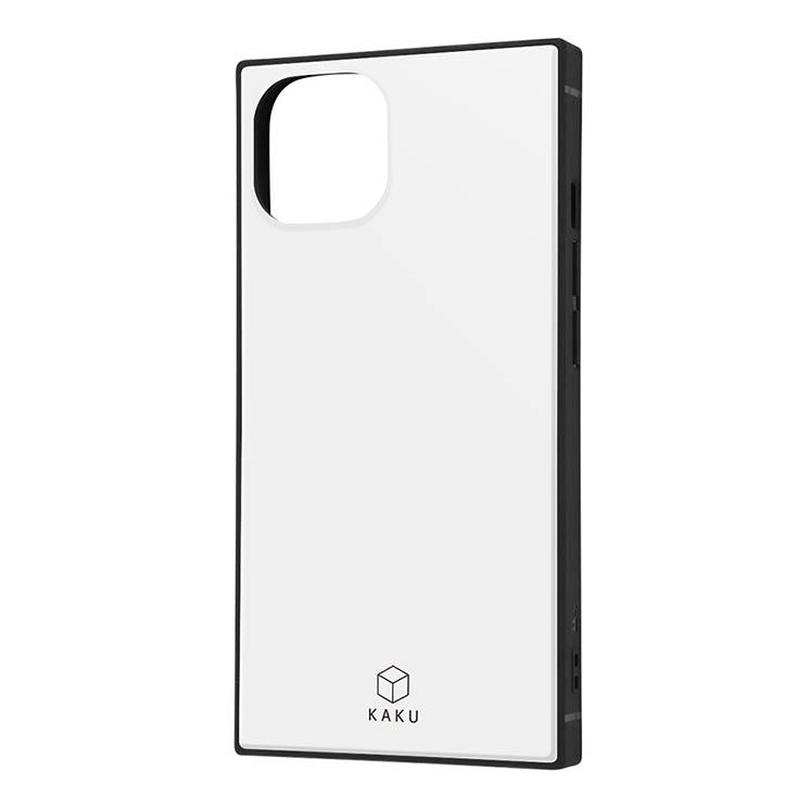 iPhone 14 13 スマホ ケース カバー KAKU スクエア ブラック シンプル 無地 耐衝撃 ストラップホール エアクッション