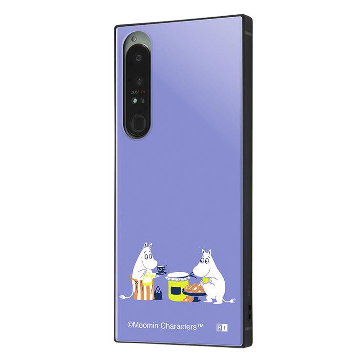 Xperia 1 IV  ケース ムーミン treat 親子 耐衝撃カバー KAKU ハイブリッド スクエア 四角 かわいい 可愛い おしゃれ オシャレ シンプル キャラ｜cross-road