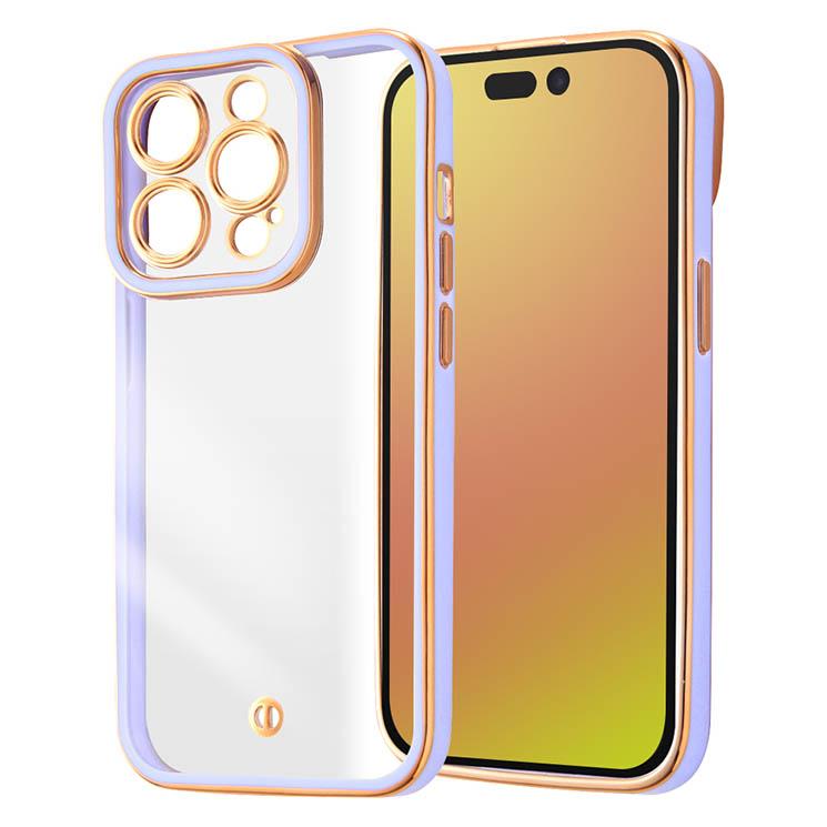 ingrem（イングレム） iPhone15Pro 3眼 ケース クリア ラベンダー