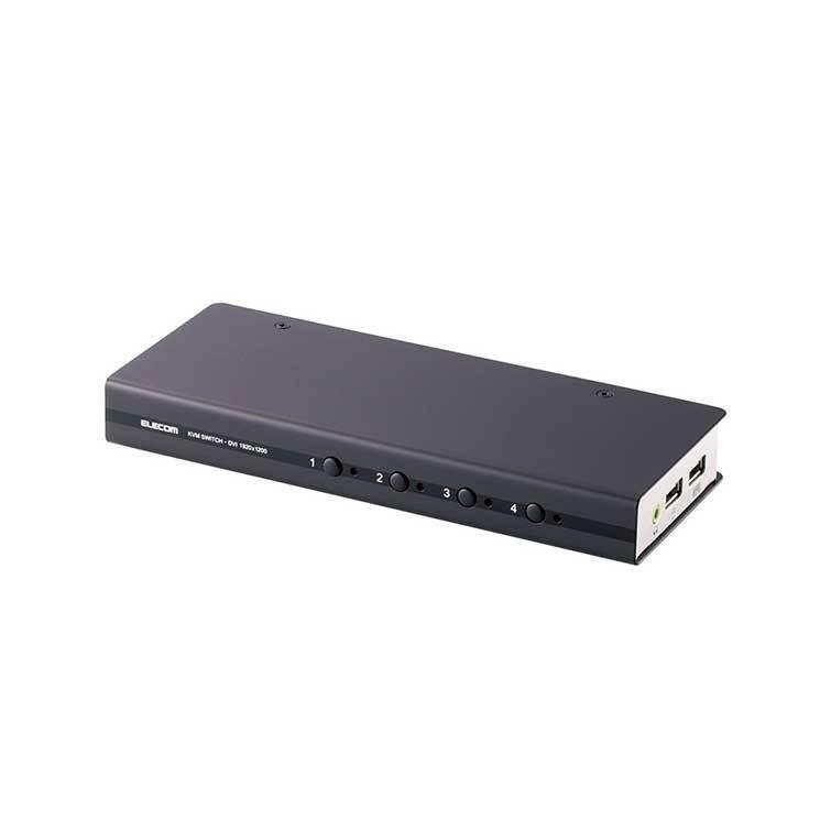 エレコム パソコン切替器 DVI対応 BOX型 4ポート ELECOM