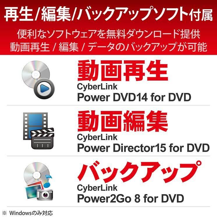 エレコム DVDドライブ 外付け ポータブル USB3.2(Gen1) 薄型 Mディスク対応 Type-Cケーブル付 CD対応 ホワイト ELECOM_3