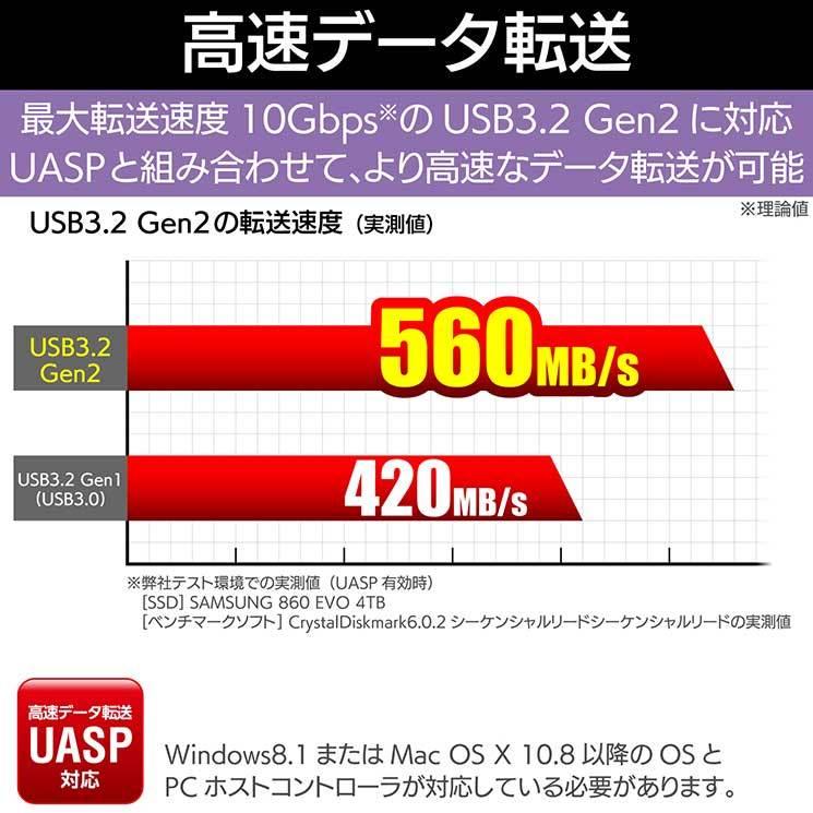 エレコム HDD SSDケース 2.5インチ USB3.2 Gen2 Type-C ブラック ELECOM｜cross-road｜05