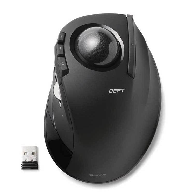 エレコム トラックボールマウス WEB通販限定 人差し指 8ボタン チルト機能 無線 高性能 ブラック