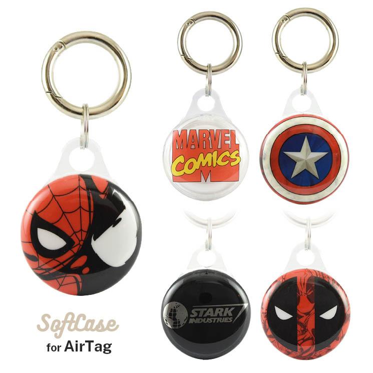 スパイダーマン　air tag ケース Keyscaper Marvel Spider-Man Sigil Black Airtag Holder 2-Pack