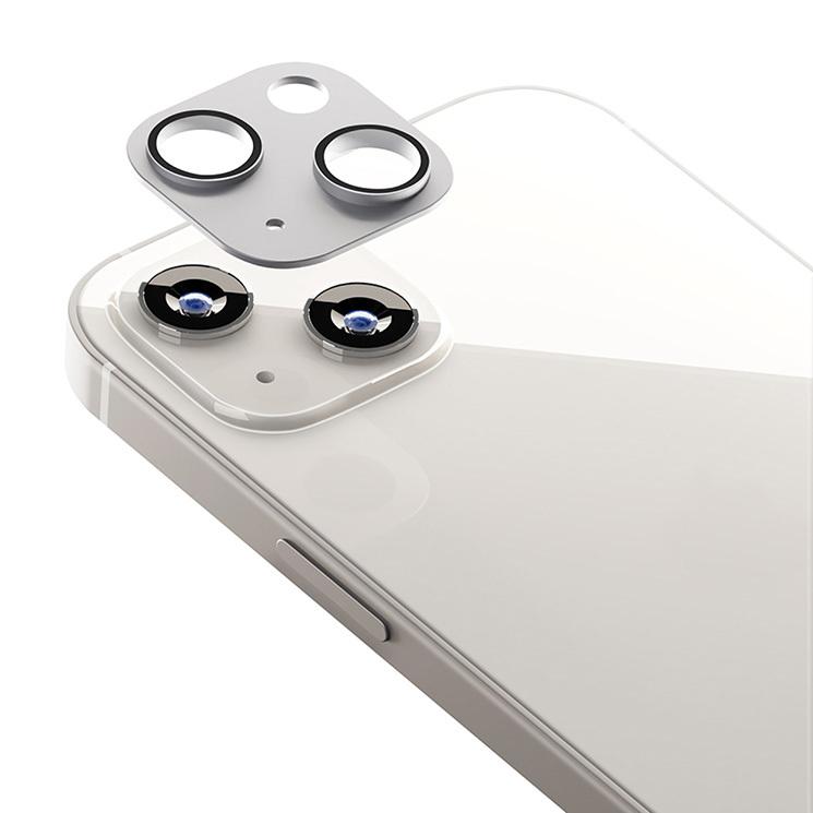 iPhone 13mini カメラレンズプロテクター シルバー カメラレンズ保護フィルム 硬度10H ガラス シンプル 保護