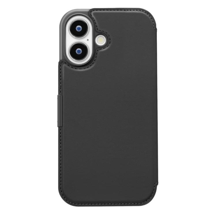PGA iPhone17 ケース 手帳 背面型 ブラック 背面クリア 透明 パネル PU