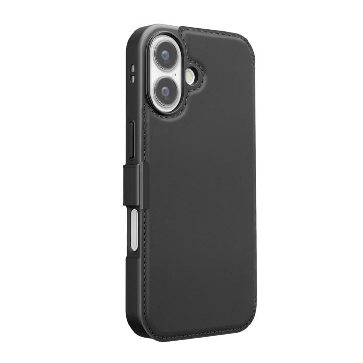 ブラックレザー フリップケース PGA iPhone17 ケース 手帳 背面型 ブラック 背面クリア 透明 パネル PU