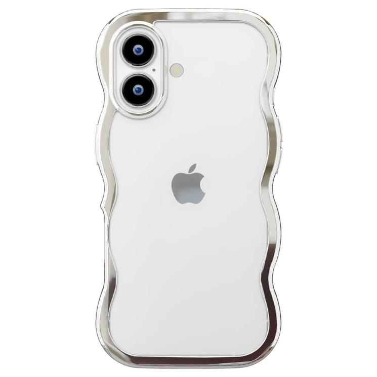 PGA iPhone17 ケース ウェーブケース シルバー クリア 透明 うねうね