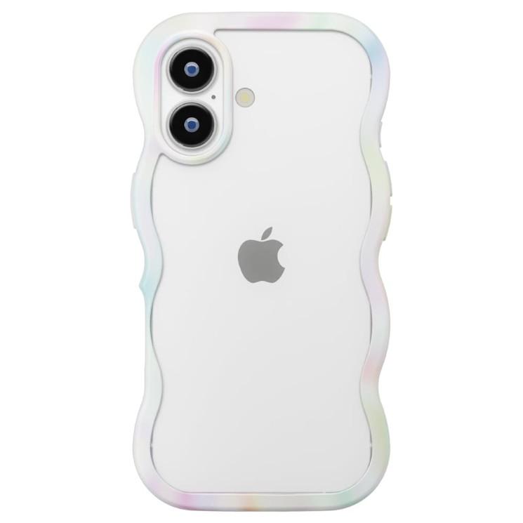 PGA iPhone17 ケース ウェーブケース オーロラ ホワイト クリア 透明