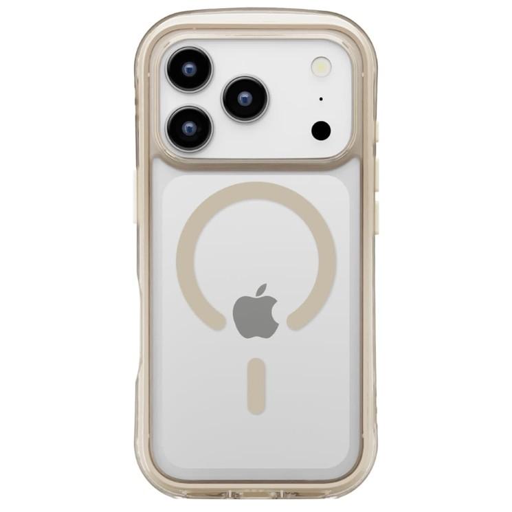 CUSTYPE iPhone17proケース　モカ PGA iPhone17Pro ケース MagSafe対応 クリア ベージュ フレーム モカ