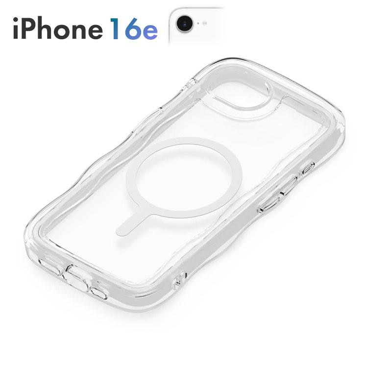 PGA iPhone17e iPhone16e ウェーブ ケース なみなみ ぐねぐね クリア