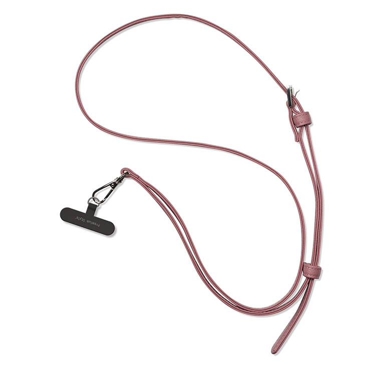 スマホショルダー ストラップホルダー ワイン レッド PUレザー iPhone  